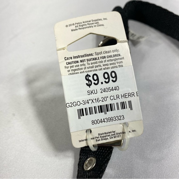 Good2Go Adjustable Black Nylon 3/4” Width 16”-20” Dog Collar - Picture 2 of 5